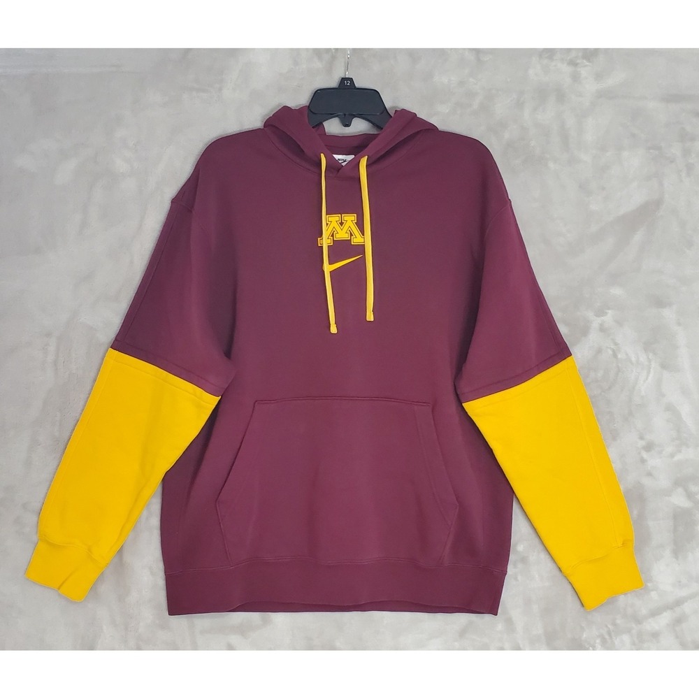 Nike Minnesota Golden Gophers Hooded Sweatshirt Men's L Center Swoosh NCAA EUC